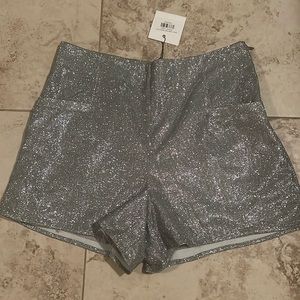 NWT- Space Cowgirl silver sparkle shorts